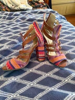 Rue21 Multicolor Strappy Block Heel Sandals